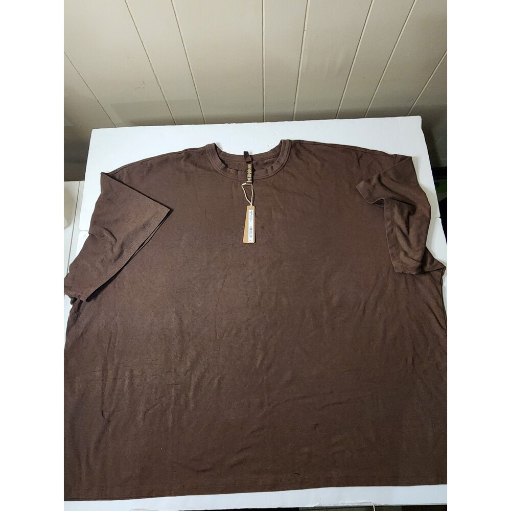 Skims Jersey Lounge Relaxed Oversized T-Shirt Mens 5X Mud Brown Stretch